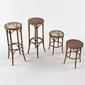 Stylish Wooden Bar Stools With Round Seats And Curved Legs Design