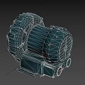 Heavy Duty Industrial Electric Motor With Dark Green Metal Housing And Cooling Fins