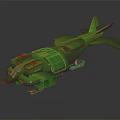 Green Sci Fi Spaceship Model With Futuristic Design And Detailed Structure 3d model