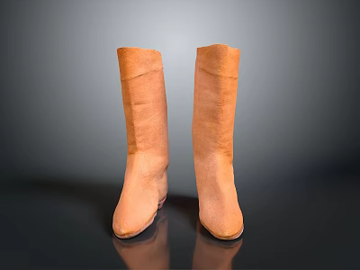 Brown Leather Knee High Boots With Sleek Design And Comfortable Fit For Modern Fashion Look 3d model