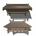 Traditional Chinese Architectural Components With Roof Tiles Eaves And Decorative Details