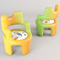 Kids Leisure Chairs With Gradient Colors And Cute Cartoon Pattern Seats