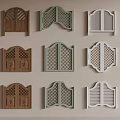 Various Decorative Grille Doors With Diverse Patterns And Color Options 3d model