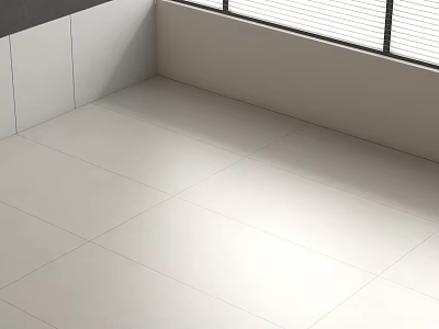Modern Interior White Floor Tiles With Clean Sleek Surface And Natural Light 3d model