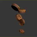 Shiny Gold Coins Floating In Mid Air Against Gray Background