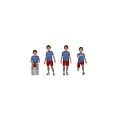 Kids In Blue Shirts And Red Shorts Showing Different Action Poses