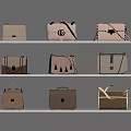 Stylish Beige Brown Bags On Shelves With Crossbody Tote Satchel Designs