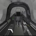 Modern Gray Fighter Jet Flying in Cloudy Sky with Landing Gear and Armaments