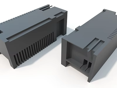 Gray Industrial Equipment Connectors With Grooved Structures For Industrial Machinery Use 3d model