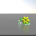 Inflatable Yellow Flower Decor With Upward Youth Logo And Clover Shaped Green Base Balloon Bouquet