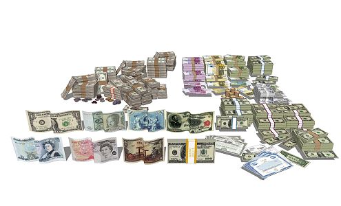 Modern banknotes 3d model