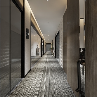 Office building corridor landscaping hotel corridor 3d model