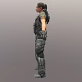 Female Game Character In Tactical Gear With Vest Knee Pads And Outstretched Arms