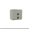 Modern Light Colored Bedside Table With Two Drawers Round Knobs And Vertical Striped Texture 3d model