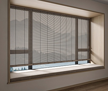 Quiet venetian blinds bamboo blinds roller blinds 3d model