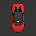 Red Modern Sports Car With Sleek Design Black Roof And Blue Windows
