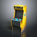 Retro Yellow Arcade Machine With Nostalgic Design For Game Room Decor