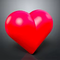 Shiny Red Heart 3D Rendered with Glossy Surface on Dark Background 3d model