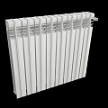 White Modern Radiator Design For Home Heating System With Panel Structure 3d model
