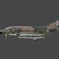 3D Model of Military Fighter Jet with Camouflage Paint and Mounted Missiles