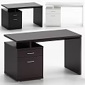 Modern Functional Office Desk With Black Finish And Storage Drawers Design