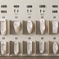 Various Modern Urinal Designs With Different Shapes For Public Restrooms 3d model