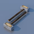 Practical Hardware Tools Featuring Two Hammers With Wooden Handles And Metal Heads 3d model
