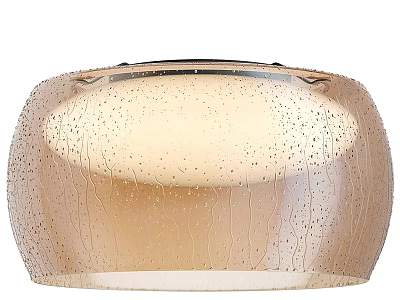 Modern Round Flush Mount Ceiling Light With Amber Textured Speckled Design 3d model