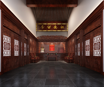 Chinese Buddhist Temple Ancestral Hall 3d model