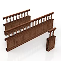 Classical Building Wooden Balustrade Design With Carved Posts And Ornate Railings