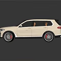 White BMW SUV With Black Roof And Orange Interior Silver Alloy Wheels