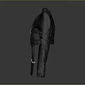 Black Cropped Leather Jacket With Epaulettes Zipper And Belt Buckle Design Details