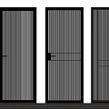 Modern Glass Interior Doors With Black Frames And Sleek Design Elements 3d model
