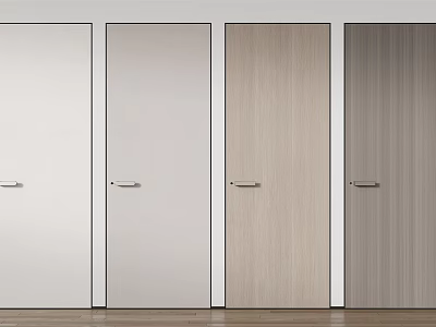 Modern Hinged Doors with Sleek Handles in Various Colors for Home Interiors 3d model