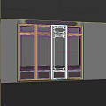 Traditional Lattice Dark Wooden Door With Glass Panels On Gray Stone Building Exterior Entrance
