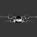 Futuristic White Spacecraft Model With Aerodynamic Design And Multiple Thrusters For Space Exploration