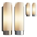 Modern Indoor Wall Sconces With Frosted White Glass Shade And Silver Metal Frame