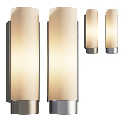 Modern Indoor Wall Sconces With Frosted White Glass Shade And Silver Metal Frame 3d model