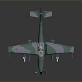 Green And Gray Spacecraft Model With Cockpit Propeller And Wings For Space Exploration