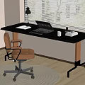 Modern Middle Style Computer Desk 3d model