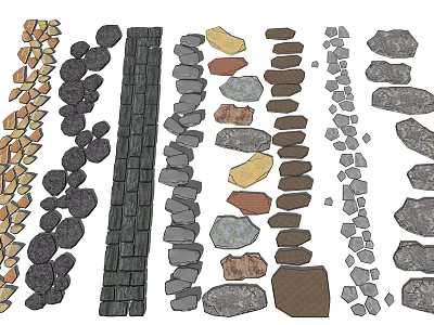 Diverse Natural Stone and Wood Samples With Various Shapes and Colors 3d model