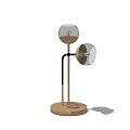 Modern Table Lamp With Two Shades Curved Pole And Round Base 3d model