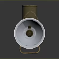 Vintage Furniture Brass Table Lamp With Transparent Shade And Chain Detail