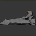Futuristic Gray Concept Vehicle With Orange Cockpit And Sleek Geometric Design