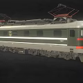Classic Green Electric Train Locomotive with Red Stripes Pantographs and SY00 Number