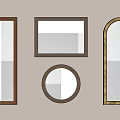 New Chinese mirror solid wood frame mirror 3d model