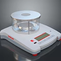 OHAUS Electronic Laboratory Balance With Transparent Wind Shield Digital Display White Body And Red Accents