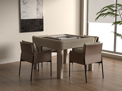 Mahjong Table and Chair Combination Mahjong Table Single Chair Mahjong Table 3d model