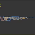 Ornate Luxury Decorated Rifle With Golden Carvings And Red Accent Details