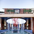 Modern gate entrance gate courtyard sketch water feature 3d model